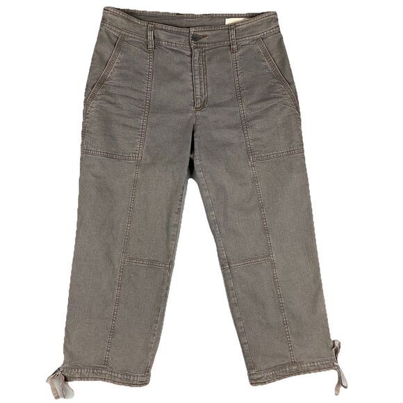 Eileen Fisher Gray Organic Cotton Straight Leg Cropped Pants Womens Size 6 - Picture 1 of 5